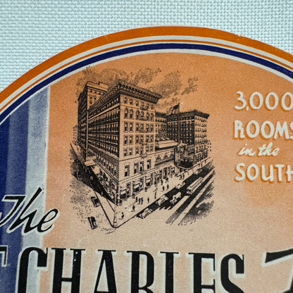 Vintage Travel Luggage Label The St Charles Hotel New Orleans Louisiana LA
