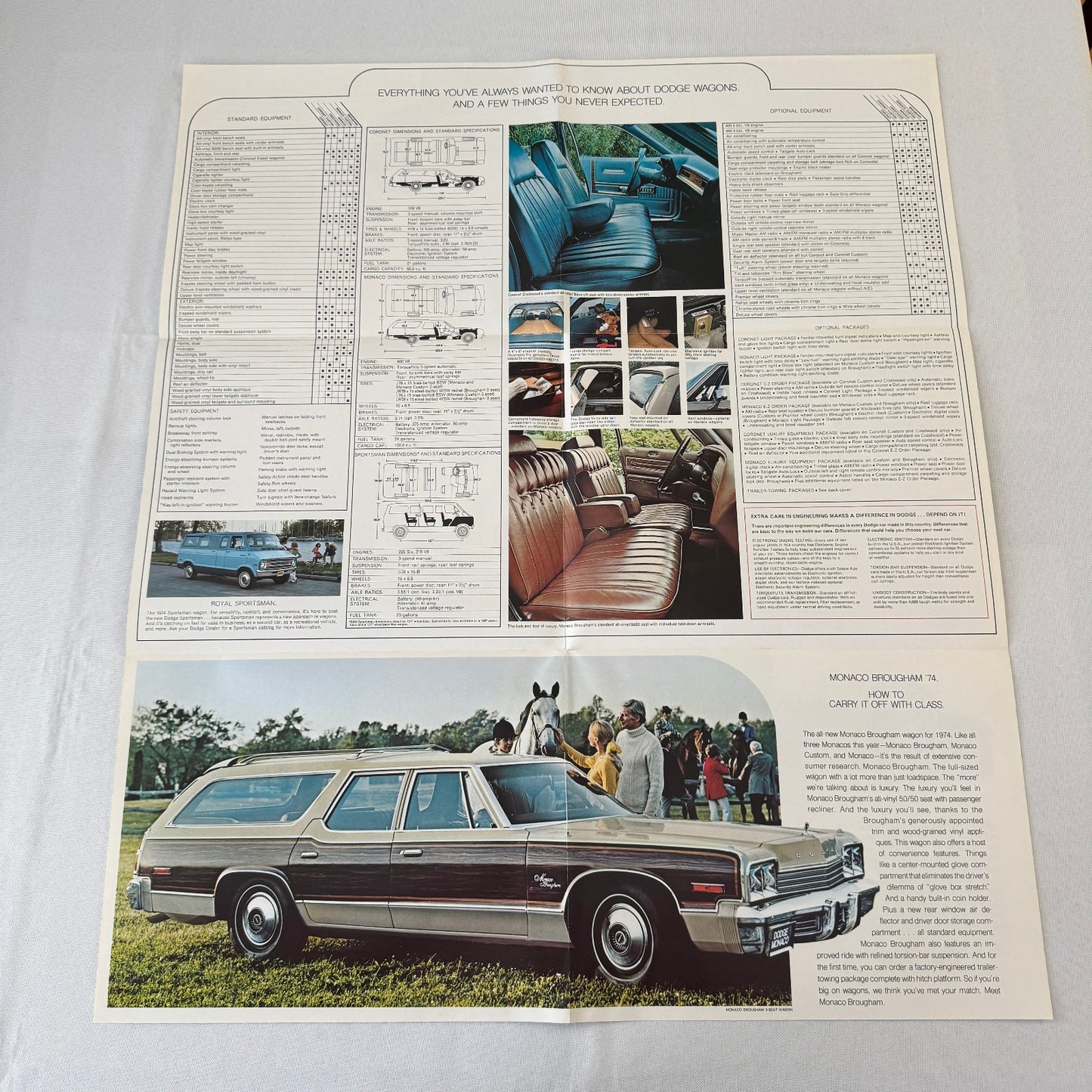 1974 Dodge Station Wagon Sales Brochure Monaco Coronet Custom Crestwood Brougham