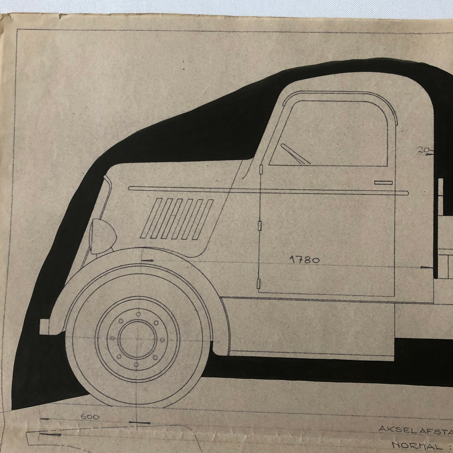 1934 Coachbuilder Truck Design Blueprint Rendering Blue Print Coach Pickup Truck