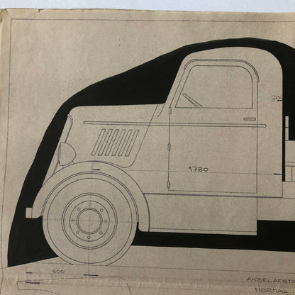 1934 Coachbuilder Truck Design Blueprint Rendering Blue Print Coach Pickup Truck