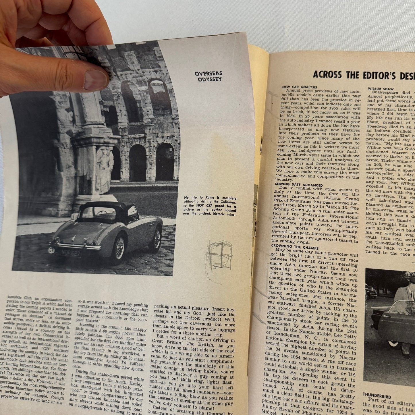 1955 Motorsport Magazine Racing Mercedes Benz 300SL Porsche Speedster Chrysler