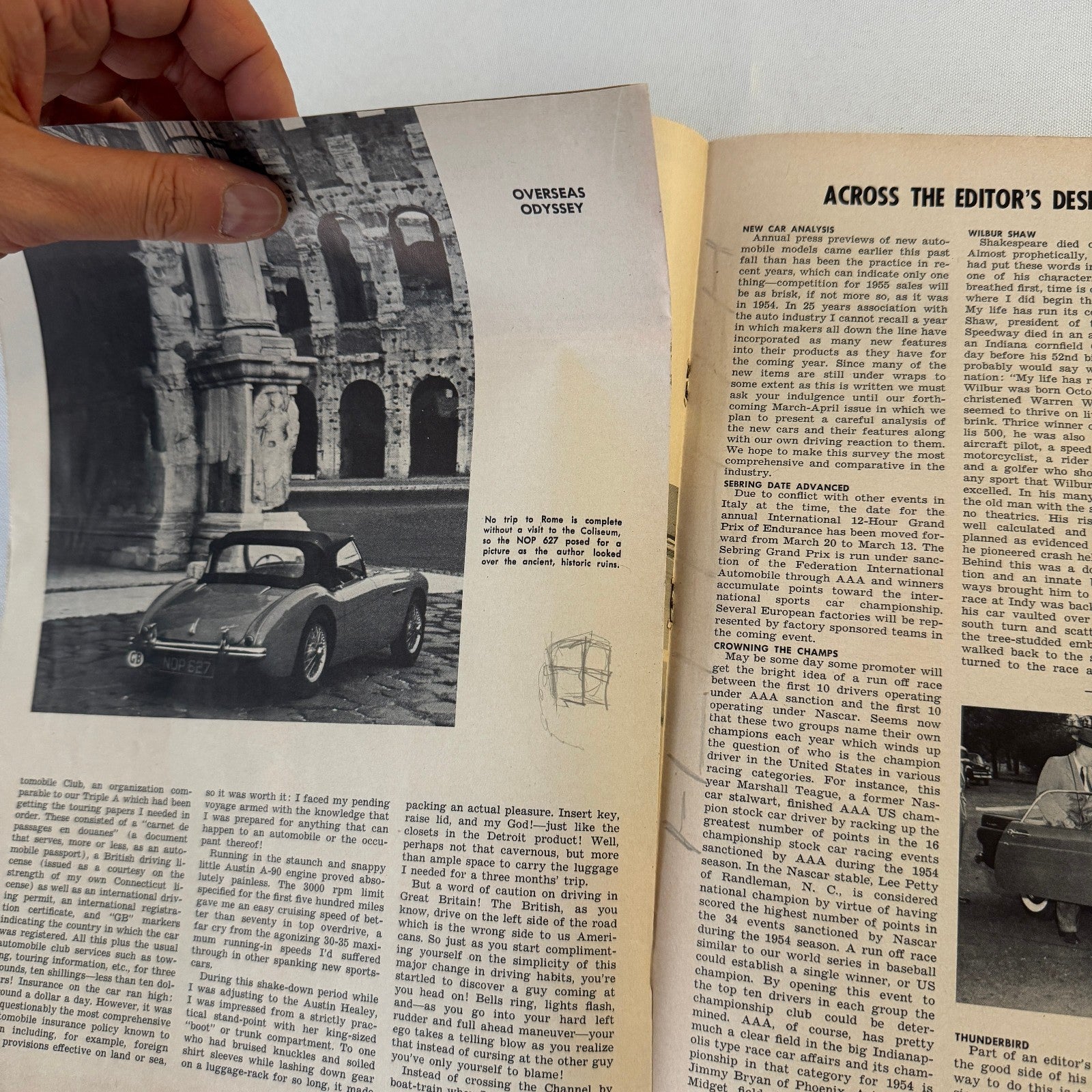 1955 Motorsport Magazine Racing Mercedes Benz 300SL Porsche Speedster Chrysler