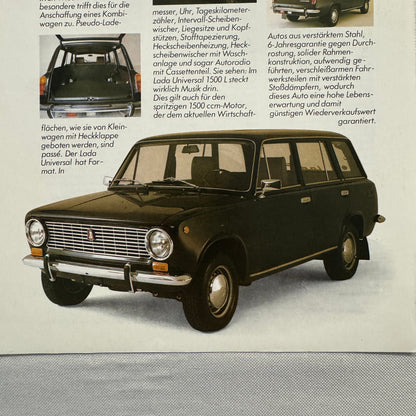 Lada Universal 1500 L Car Sales Brochure Catalog Advertising German Text
