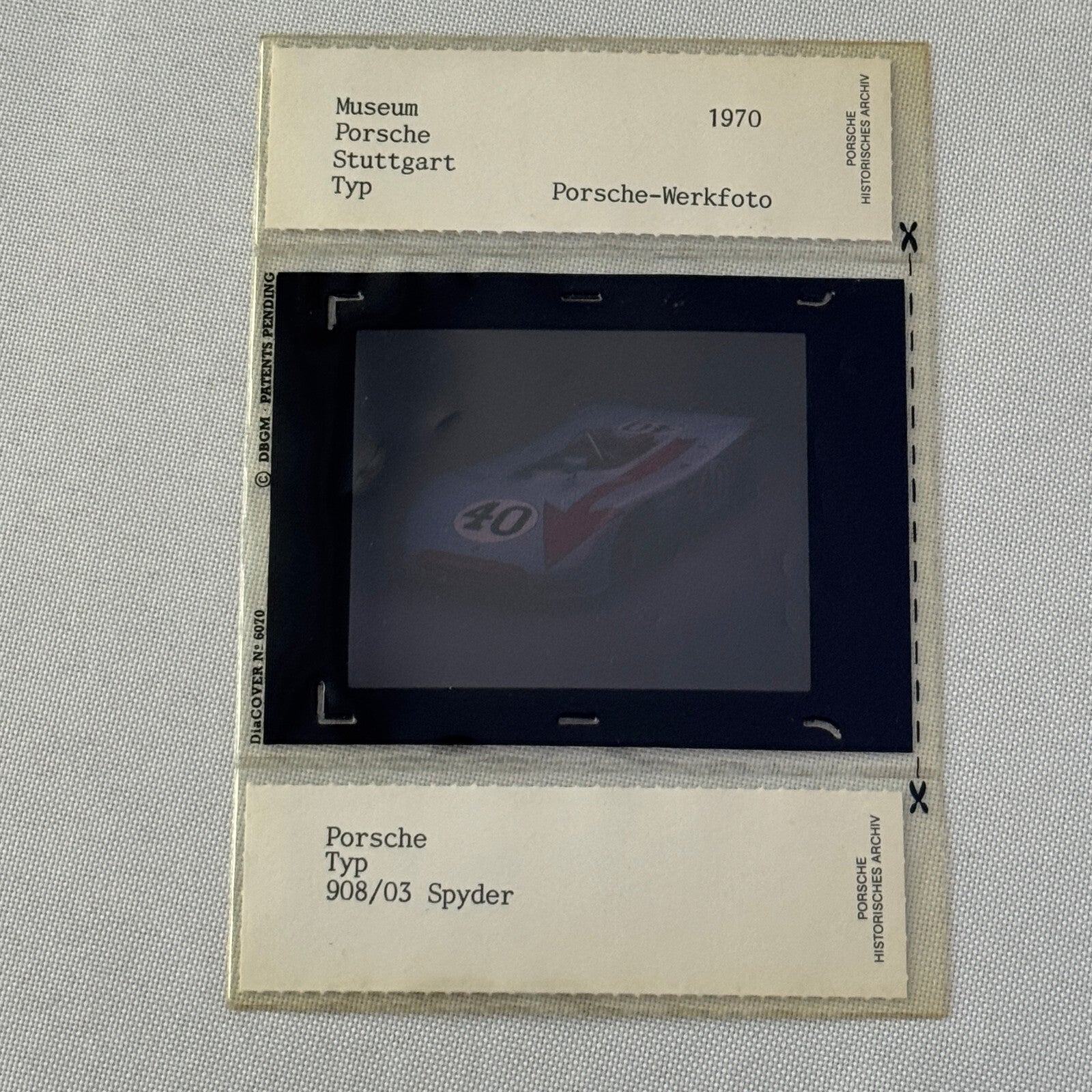 1970 Porsche Type 908 / 03 Spyder Car Archive Factory Photo Slide Transparency