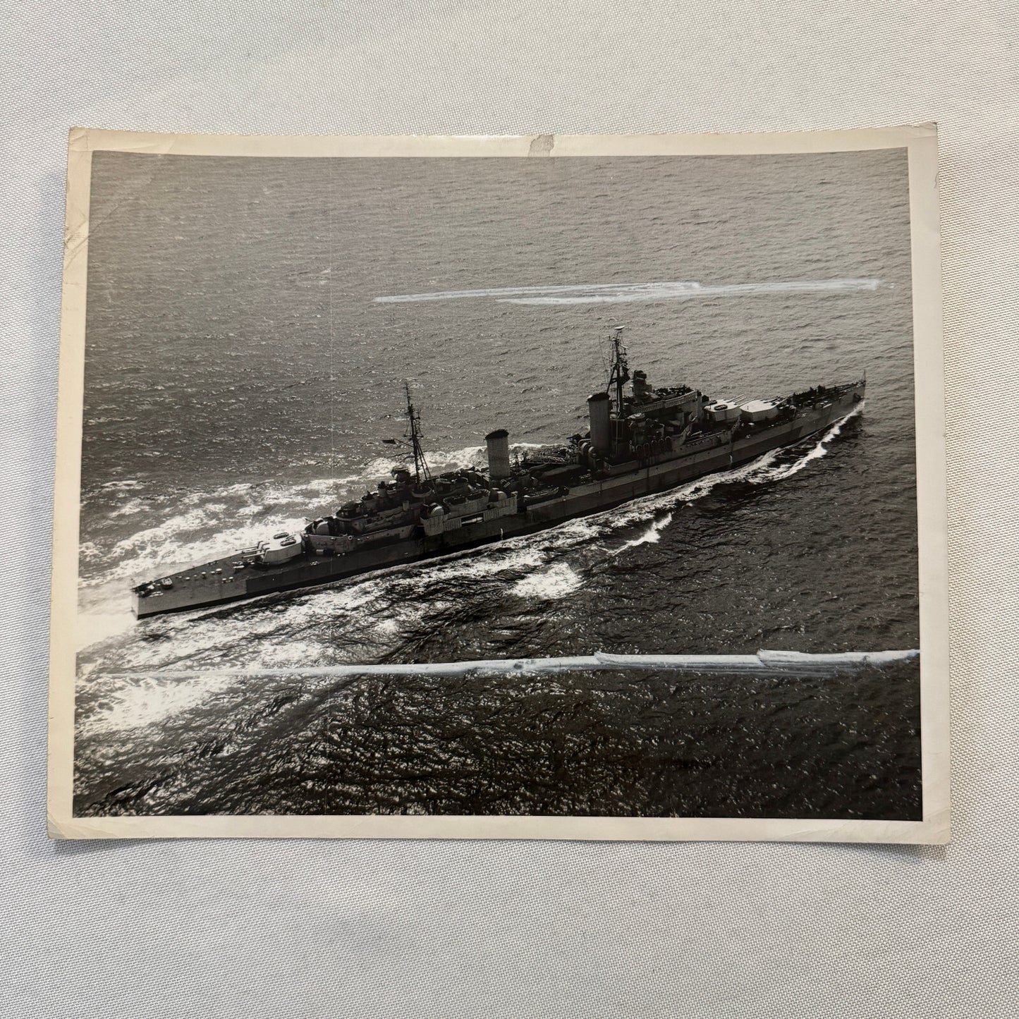 Royal Canadian Navy Military Ship Photo Photograph HMCS Ontario 1945 Vintage