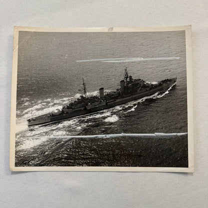 Royal Canadian Navy Military Ship Photo Photograph HMCS Ontario 1945 Vintage