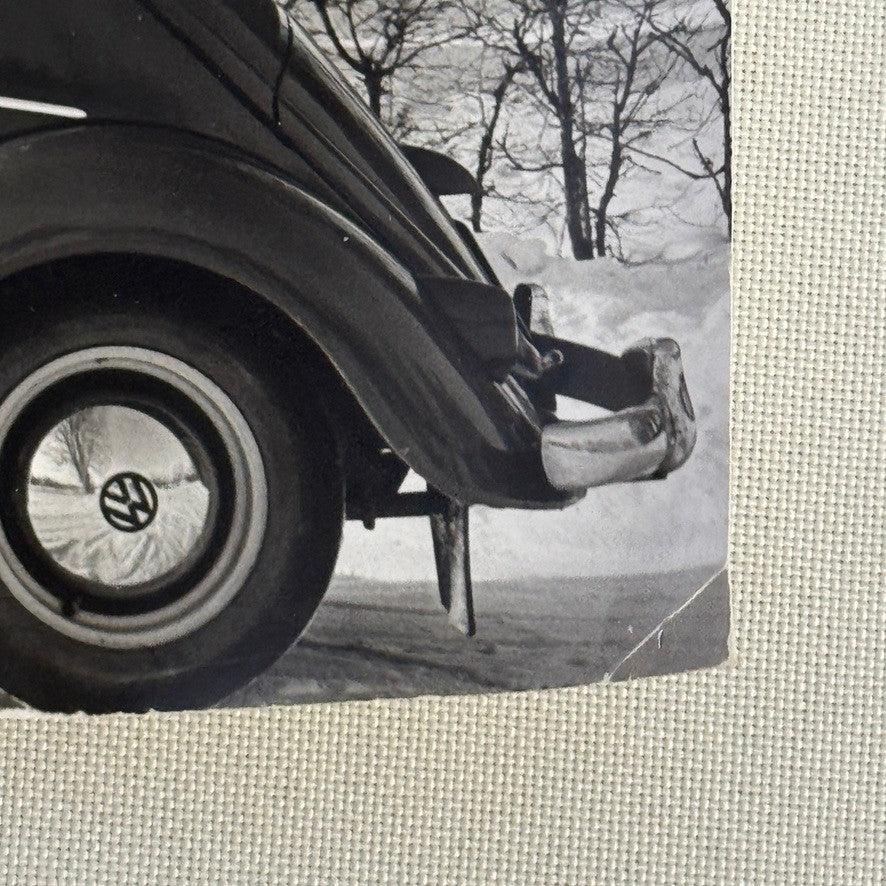Vintage Volkswagen Beetle Car Photo Photograph Church Cemetery Scania Vabis