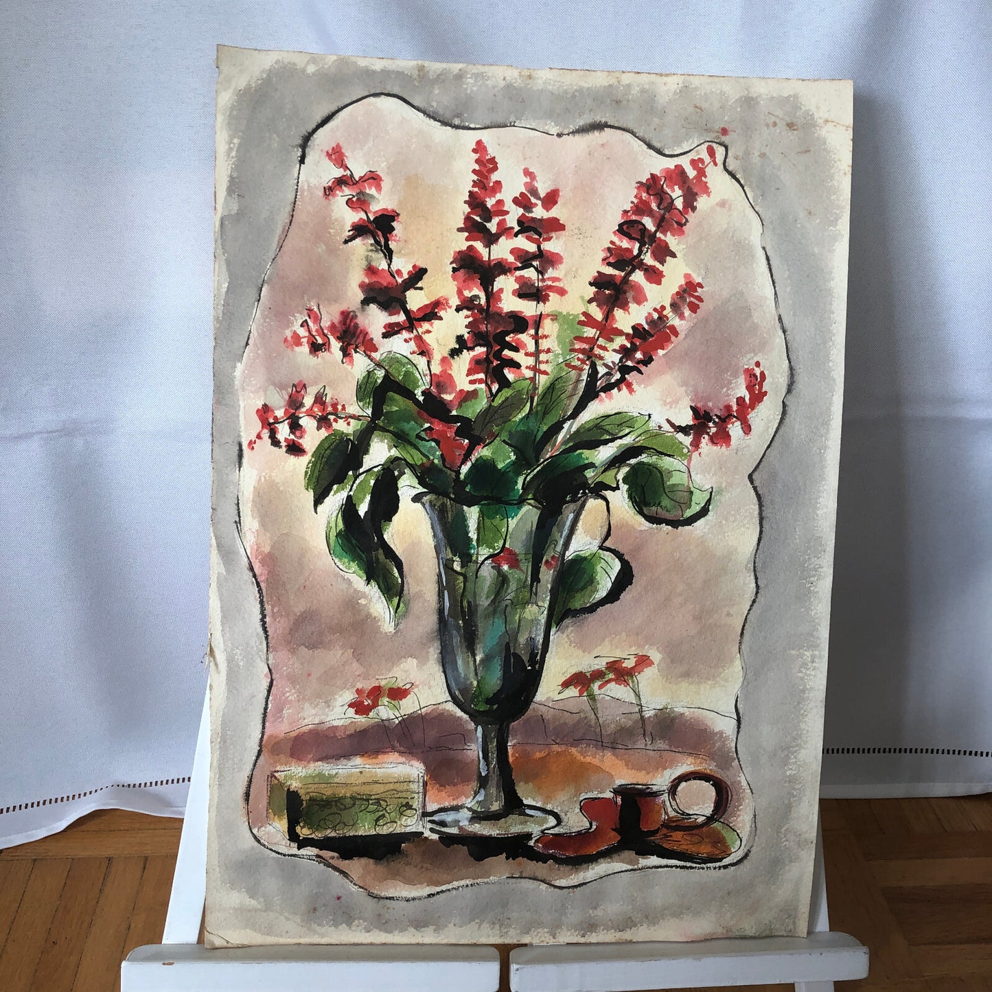 Vintage Painting Art Artwork Artist Arthur E Sudler Flowers Still Life