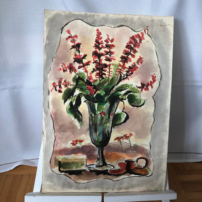Vintage Painting Art Artwork Artist Arthur E Sudler Flowers Still Life