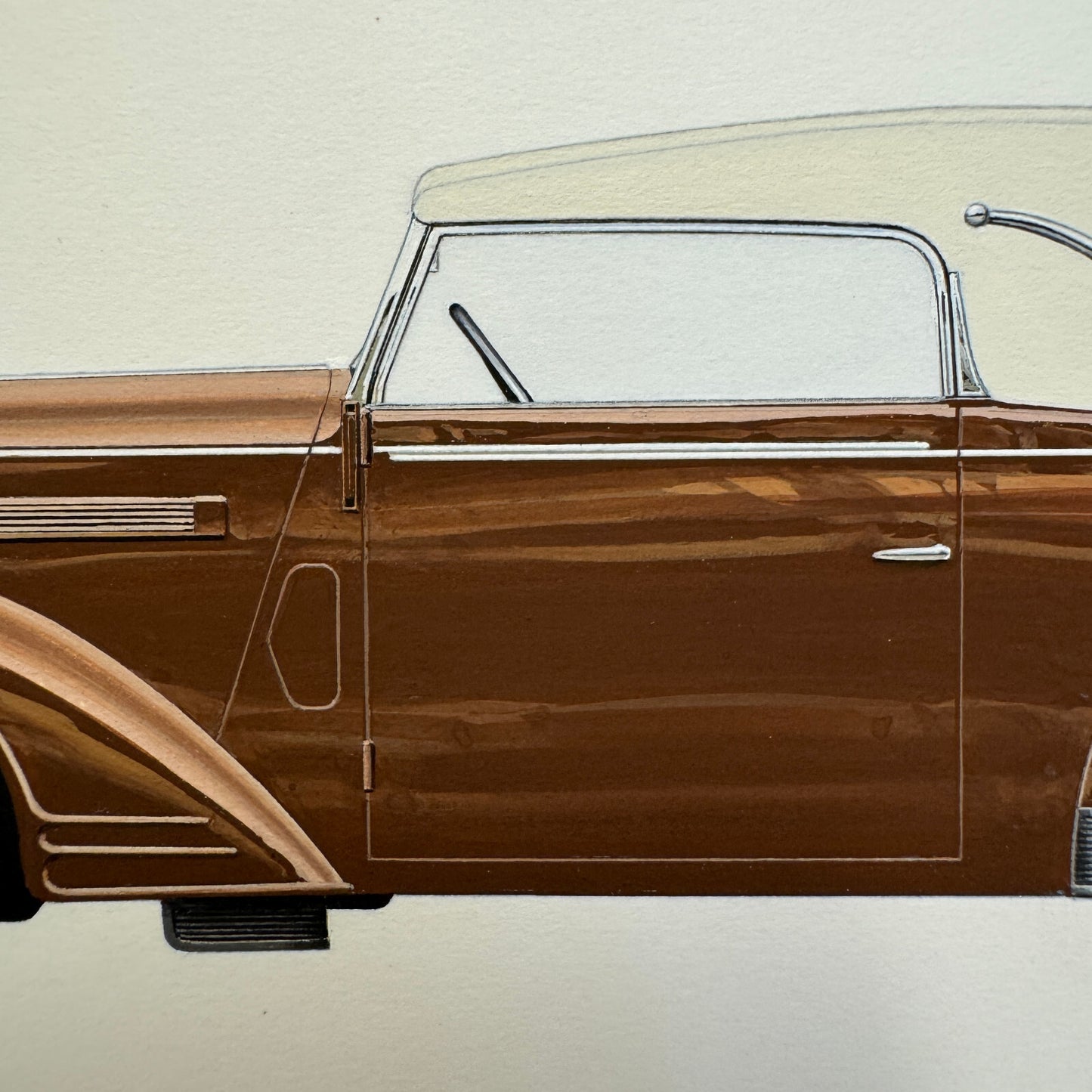 1934 Opel Cabriolet 2 Liter Car Illustration Art Drawing Hand Drawn