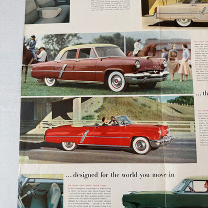 1953 Lincoln Capri and Cosmopolitan Car Sales Brochure Catalog Vintage