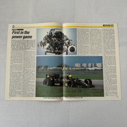 1986 Renault Racing Autosport Supplement Formula One F1 Renault 5GT Turbo ELF +