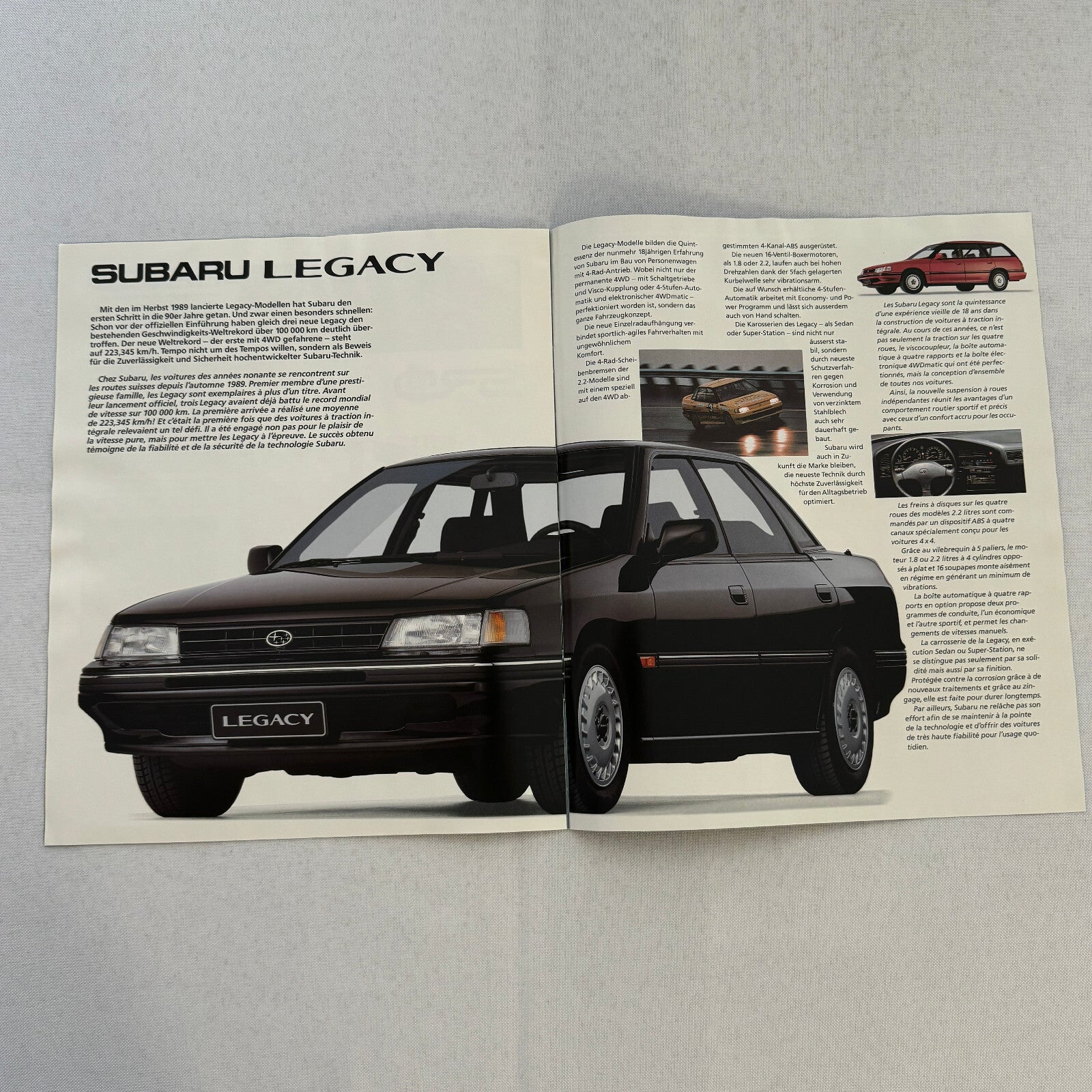 1990 Subaru Car Sales Brochure Catalog SVX Legacy SRD Concept Car GERMAN FRENCH