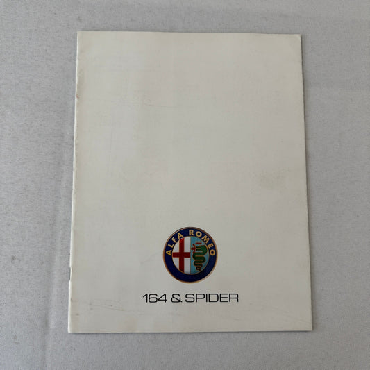 Alfa Romeo 164 and Spider Car Sales Brochure Catalog 1990 1991