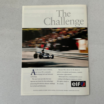1992 Ken Tyrrell Racing Autosport Magazine Jackie Stewart ELF Ford Race Cars