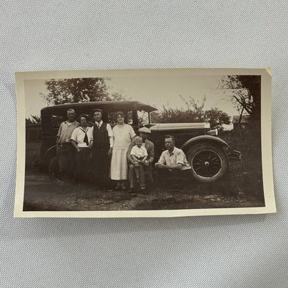 Vintage Automobile Photo Photograph Print Snapshot Early Car People Child