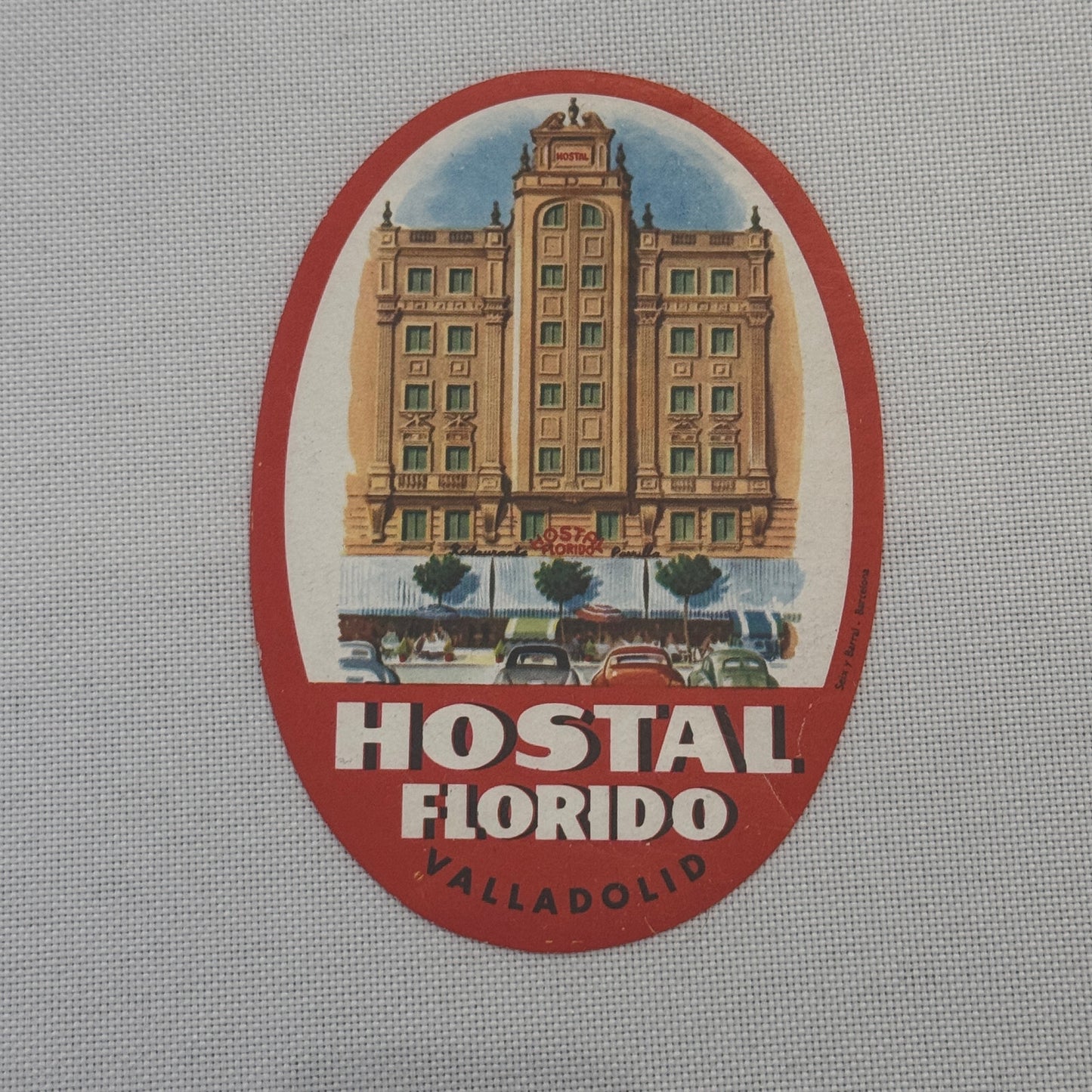 Vintage Hotel Travel Label Hotel Hostal Florido Valladolid Mexico Mexican