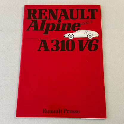 1981 Renault Alpine A310 V6 Car Press Kit Brochure Photos Vintage GERMAN TEXT