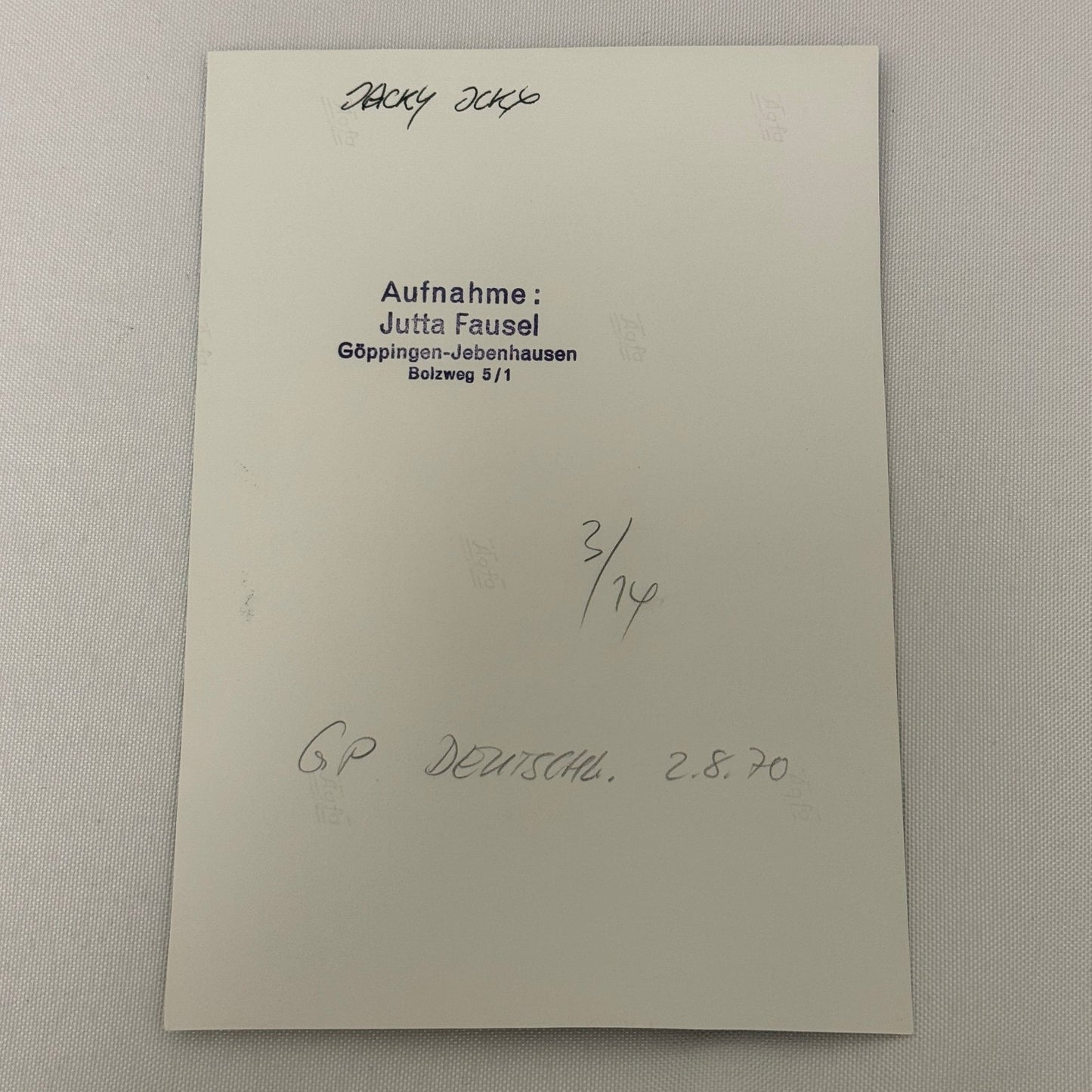 Vintage Racing Photo 1970 German Grand Prix Jacky Ickx Motorsport Photograph