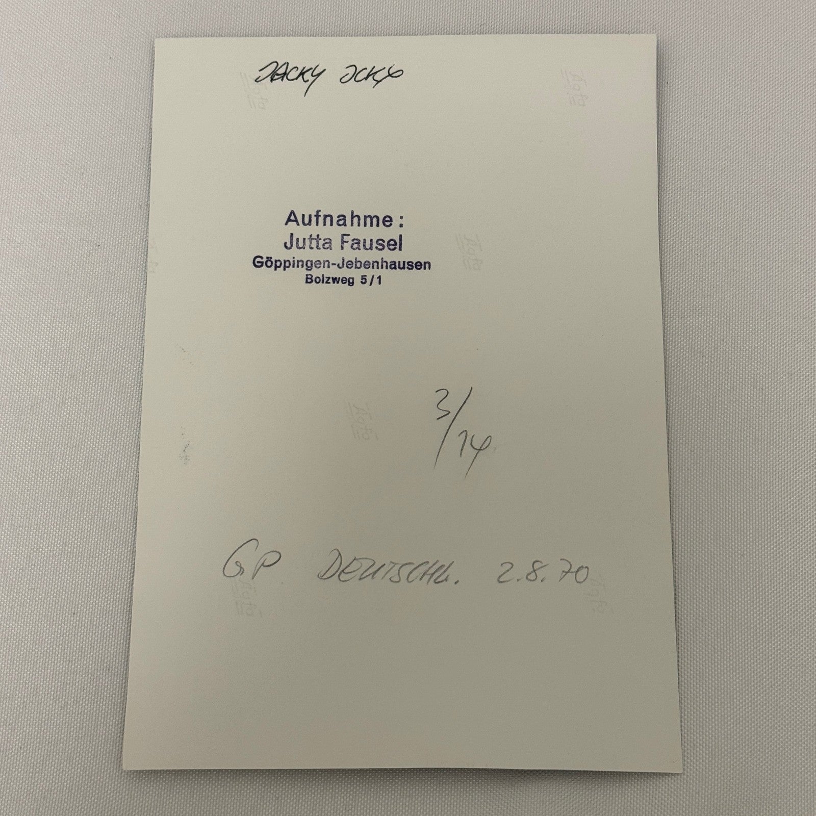 Vintage Racing Photo 1970 German Grand Prix Jacky Ickx Motorsport Photograph