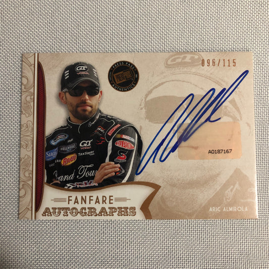 2011 Press Pass Aric Almirola Fanfare Autographs Signed Card Auto Signature /115