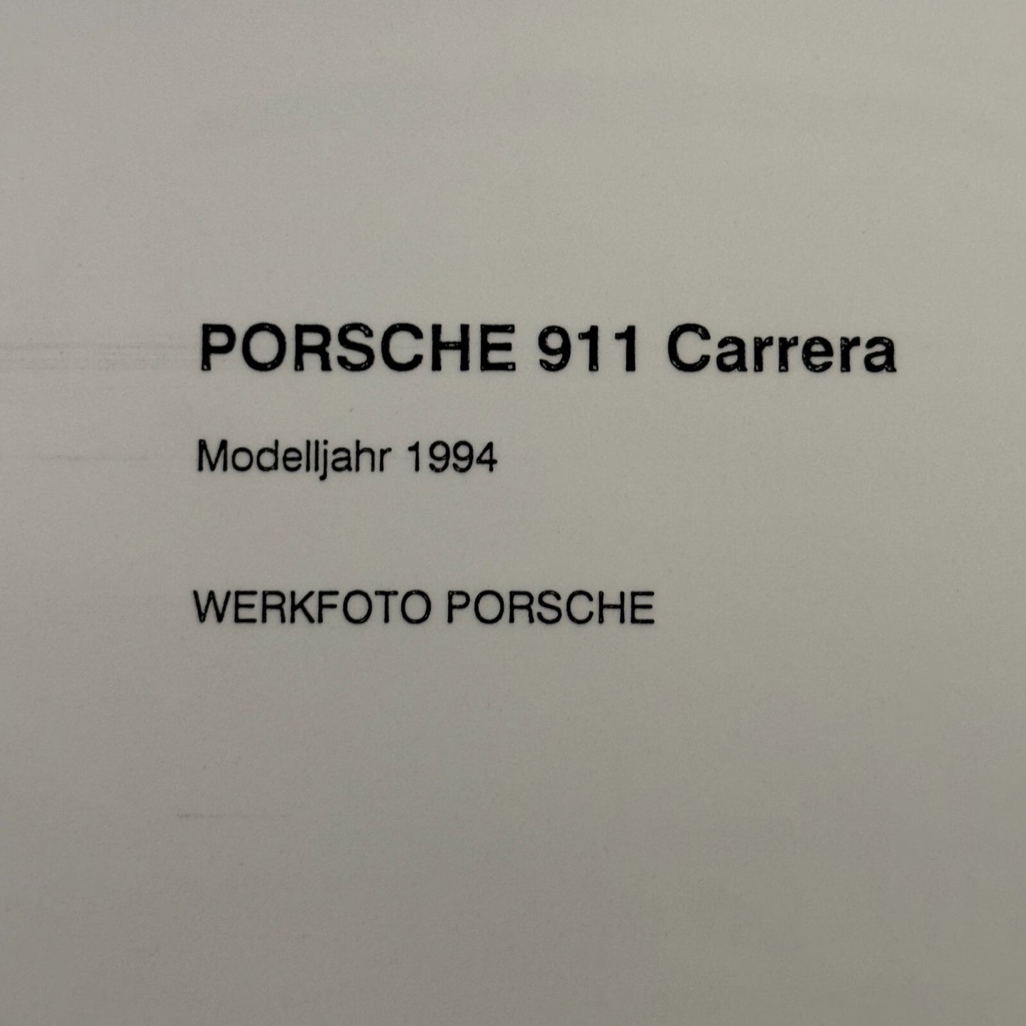 1994 Porsche 911 Carrera Factory Press Photo Photograph Print Werkfoto