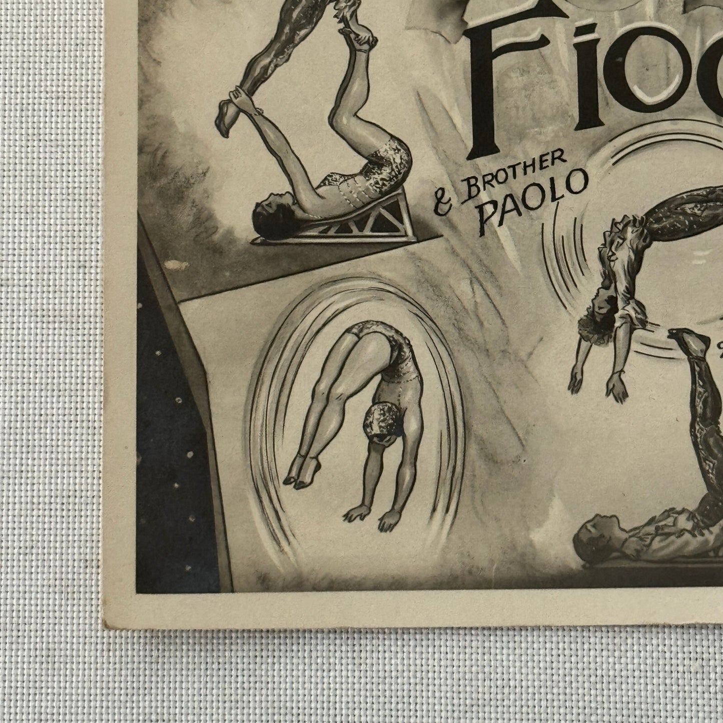 Vintage Circus Acrobat Balancing Act Photo Photograph Fiochi Sisters Paolo