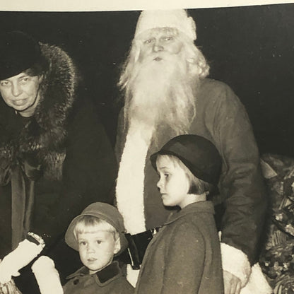 Press Photo Photograph Eleanore Roosevelt and Family Celebrate Christmas Santa