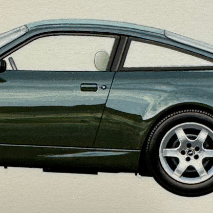 1993 Aston Martin Vantage Car Illustration Art Drawing Vintage Miniature