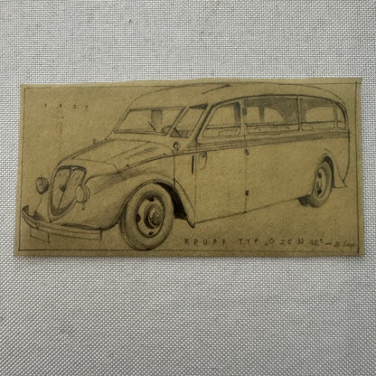 Vintage Illustration Krupp Bus Truck Germany Hand Drawn Drawing Sketch Art