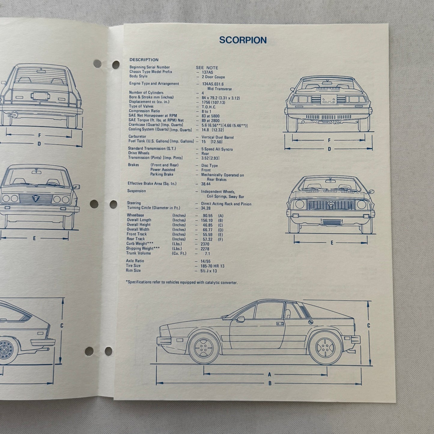 1977 Lancia Press Kit Brochure Photos Beta HPE Coupe Scorpion Sedan + 