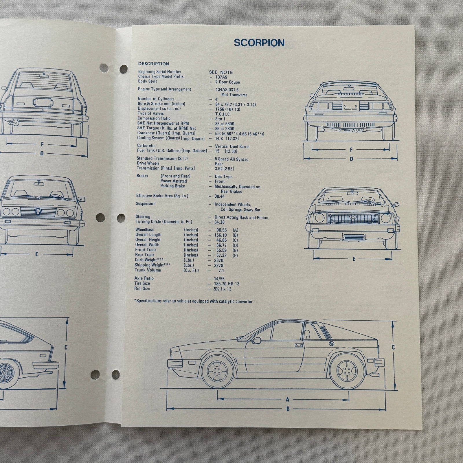 1977 Lancia Press Kit Brochure Photos Beta HPE Coupe Scorpion Sedan + 