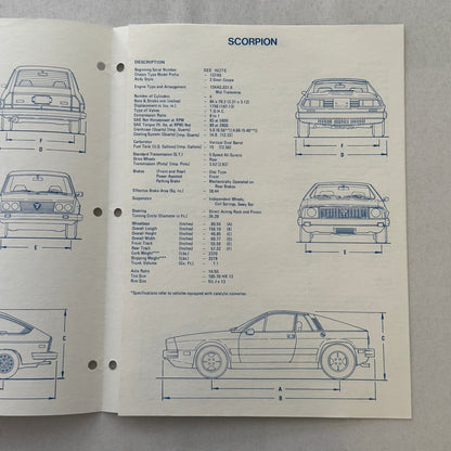 1977 Lancia Press Kit Brochure Photos Beta HPE Coupe Scorpion Sedan + 