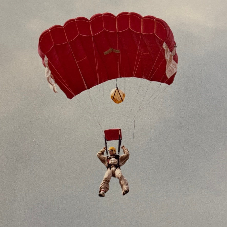 Vintage Skydiving Parachute Photo Large Format Aviation Photograph 1970s-80s