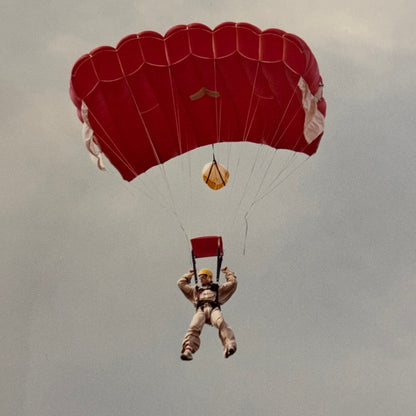 Vintage Skydiving Parachute Photo Large Format Aviation Photograph 1970s-80s