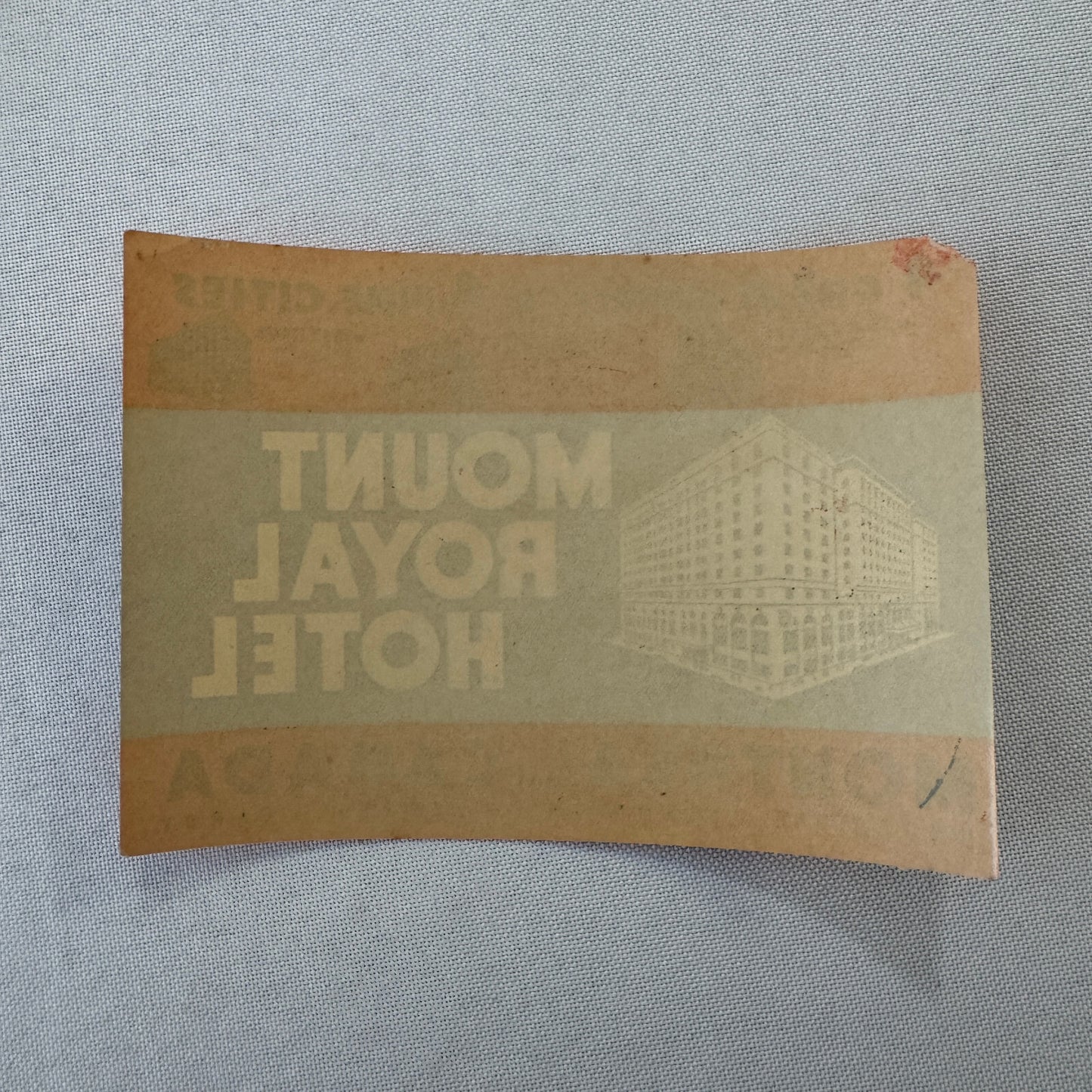 Vintage Hotel Travel Label Mount Royal Hotel Montreal Quebec Canada Canadian
