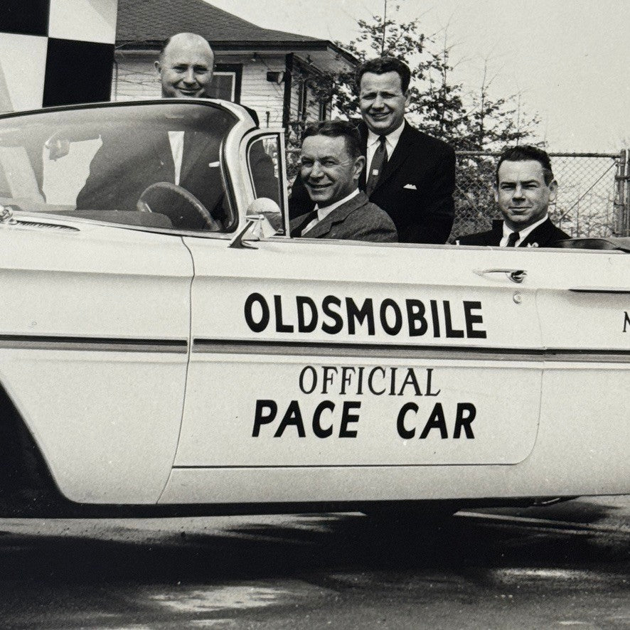 Vintage Indy 500 Racing Photo 1960 Oldsmobile Official Pace Car Photograph