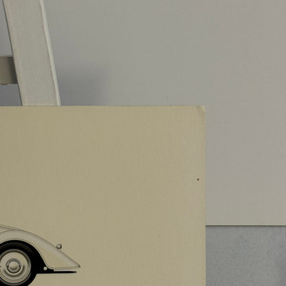 1935 Adler Trumpf Junior Sport Car Illustration Art Drawing Hand Drawn Vintage