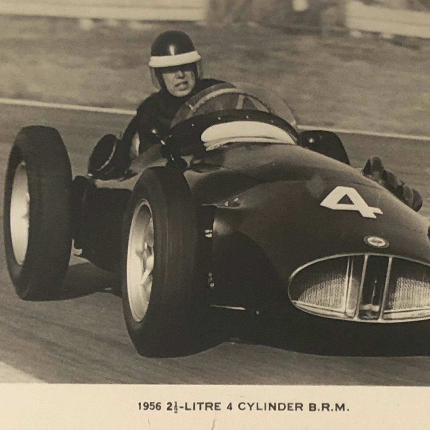 Vintage BRM 1956 Racing Photo Photograph Postcard RPPC Mike Hawthorn 
