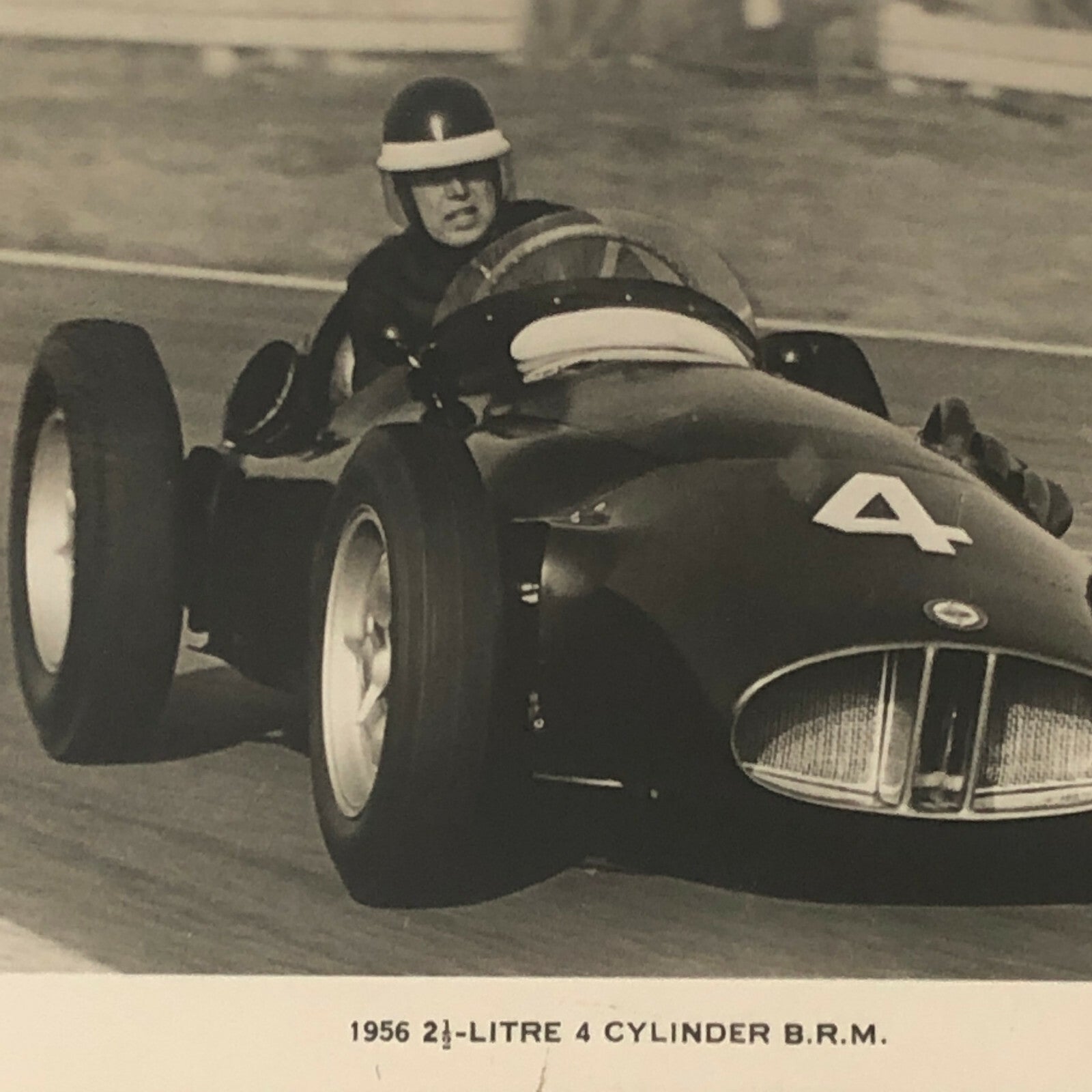 Vintage BRM 1956 Racing Photo Photograph Postcard RPPC Mike Hawthorn 