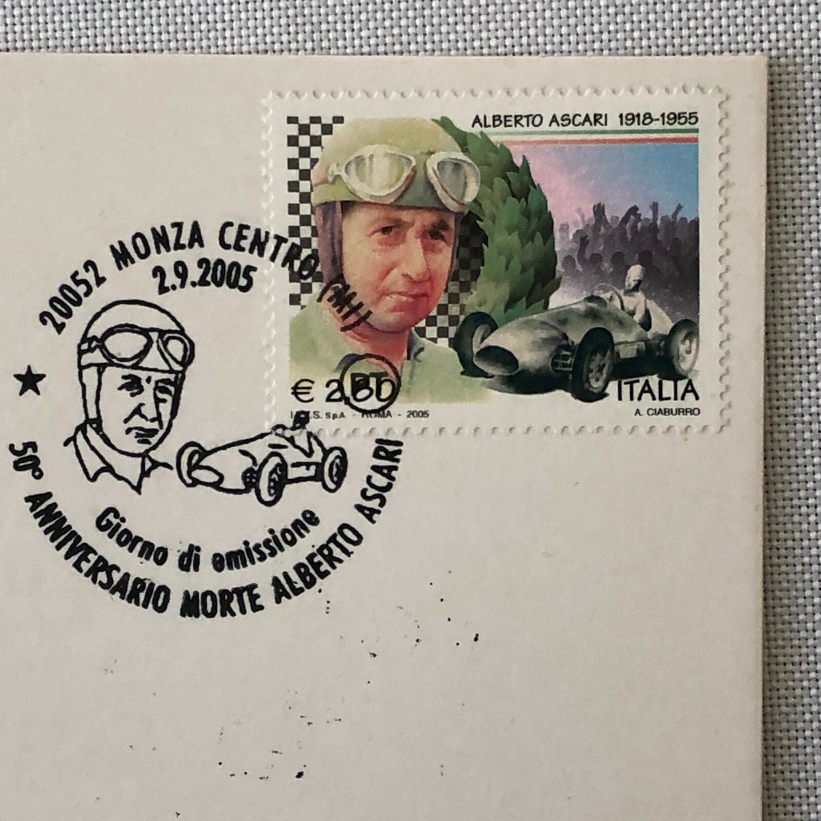 2005 Alberto Ascari Racing Postcard with Stamp Post Card 