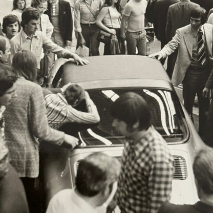 Crowd with Porsche 911 Photo Photograph Vintage