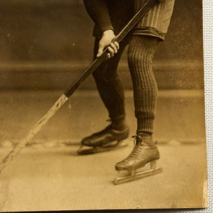 Hockey Player Antique Photo Photograph Young Amateur Vintage