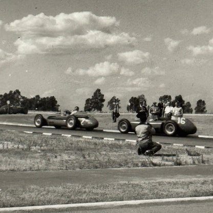 1957 Grand Prix Racing Photo Juan Manuel Fangio Mike Hawthorn Modern Print