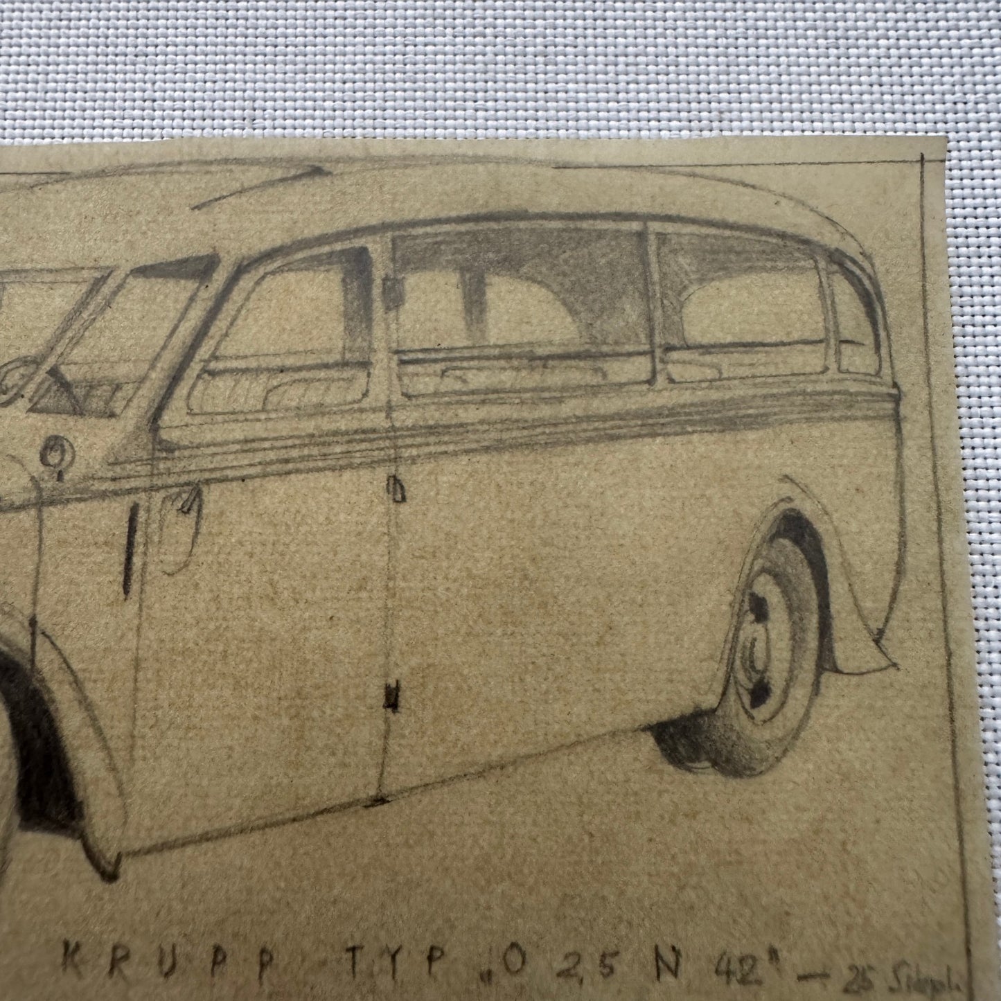 Vintage Illustration Krupp Bus Truck Germany Hand Drawn Drawing Sketch Art