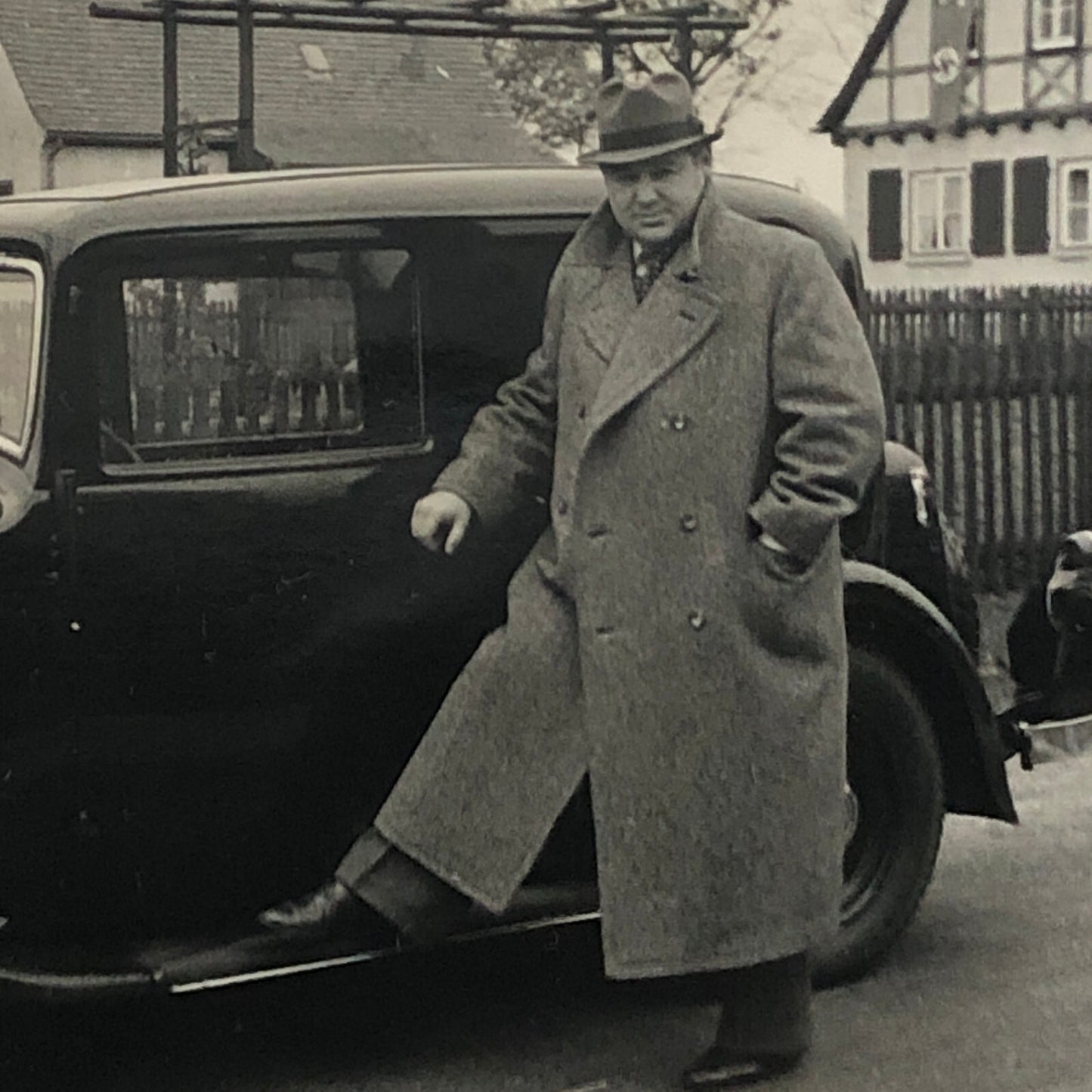 Vintage Photo Photograph Man with Car Automobile 1938  - Tag AL22SM2