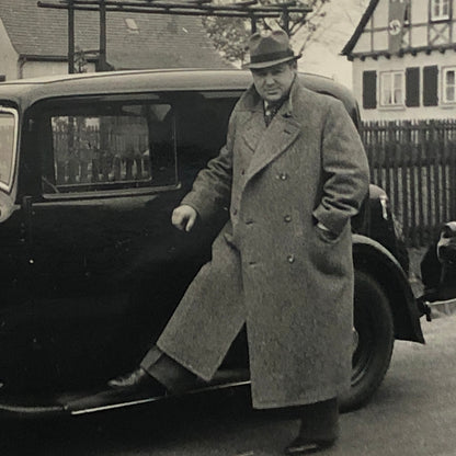 Vintage Photo Photograph Man with Car Automobile 1938  - Tag AL22SM2