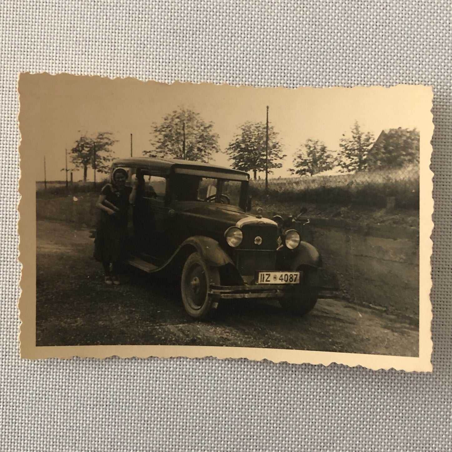 Vintage Woman with Car Automobile Photo Photograph Snapshot AL22SM2