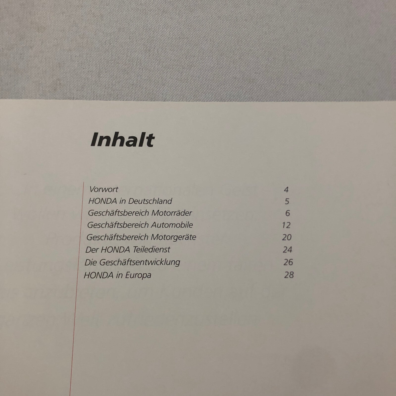 Honda Sales Brochure NSX Motorcycle Catalog GERMAN Text