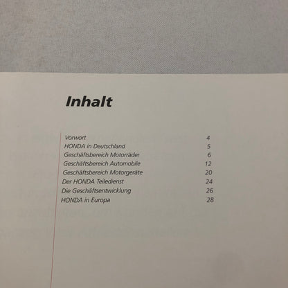 Honda Sales Brochure NSX Motorcycle Catalog GERMAN Text